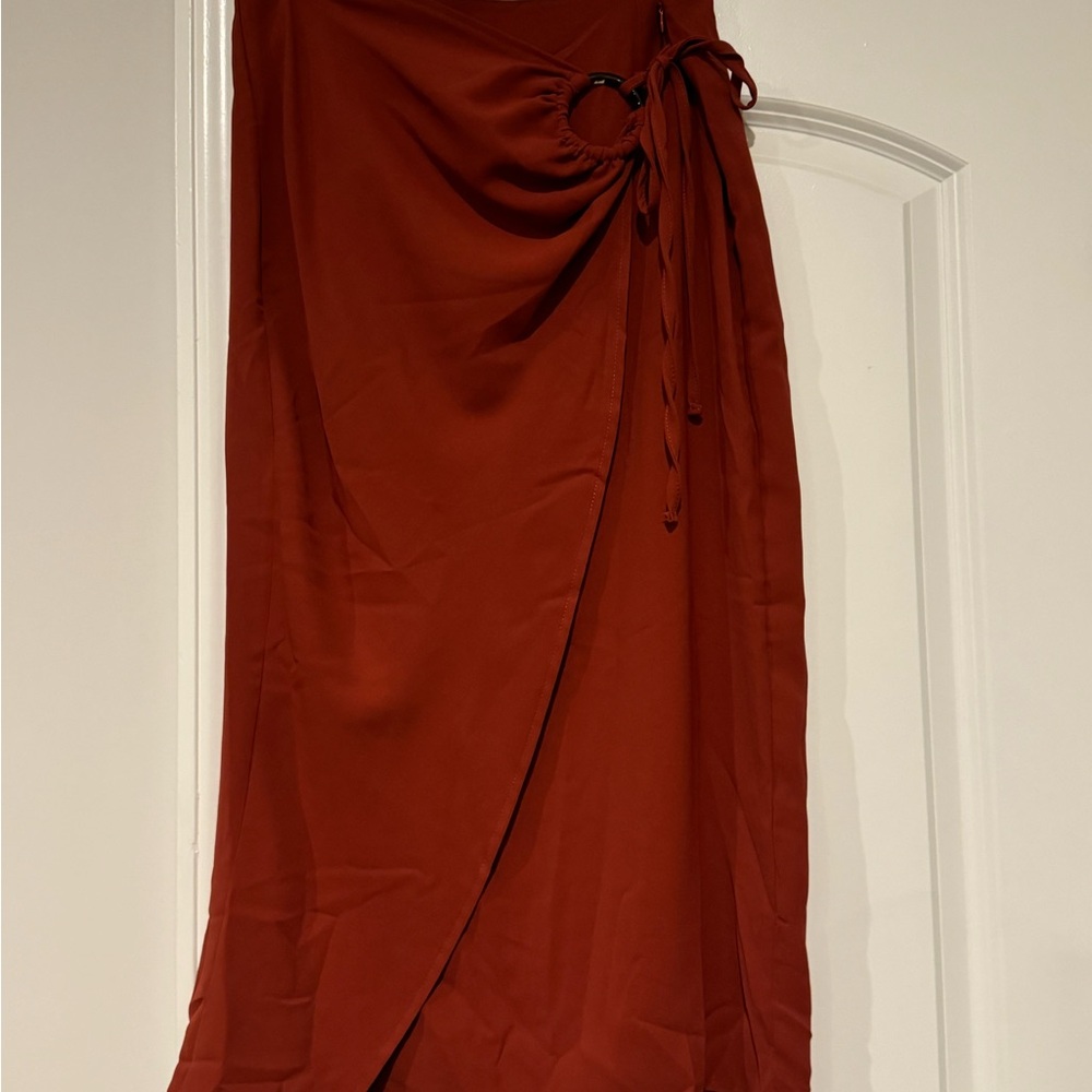 Rust Red Wrap Skirt